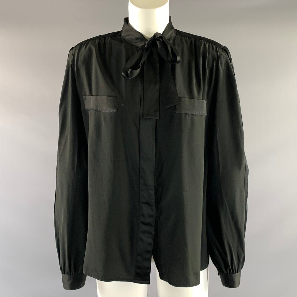 CELINE Size M Black Button Up Blouse